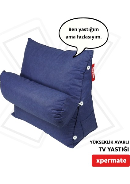 Tv Yastığı Boyun Bel ve Sırt Destekli Yastık Ameliyat Sonrası Yastık Hasta Yastığı Lacivert