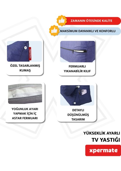 Tv Yastığı Boyun Bel ve Sırt Destekli Yastık Ameliyat Sonrası Yastık Hasta Yastığı Lacivert indirimleri