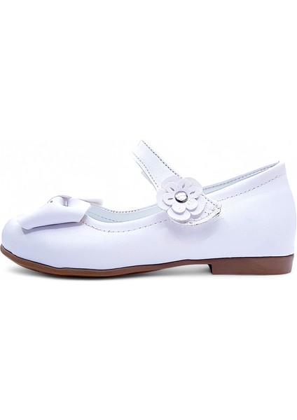 Ortopedik Kız Babet Bebek Balerin Ayakkabısı Soft Series Yf2502 Mat Beyaz 25
