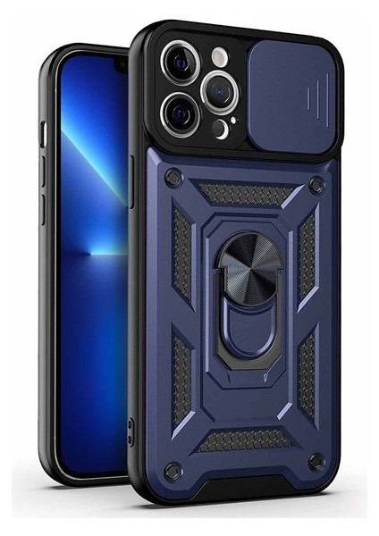 iPhone 14 Pro Max Kılıf Magnetik Standlı Kamera Korumalı Zore Sürgülü Vega Kapak