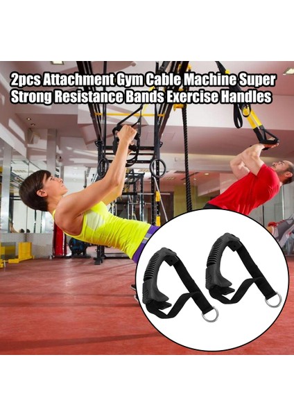 2 Adet Spor Salonu Çekme Sapları Egzersiz Kolları Eğitim Tricep Dokuma Direnç Bantları Süper Güçlü Ek Kablo Makinesi Yoga Egzersizi (Yurt Dışından)