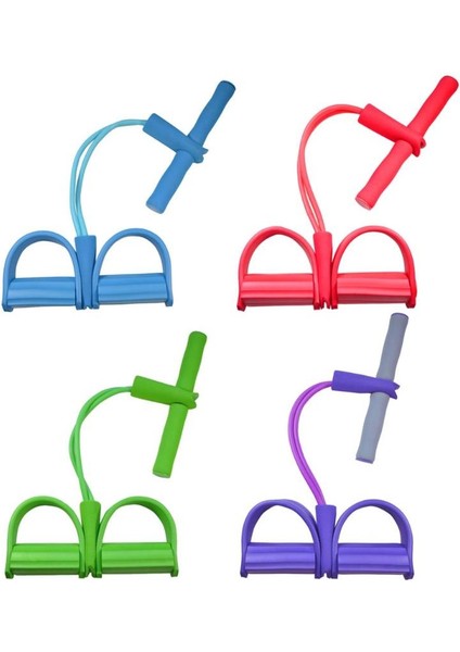 4 Tüp Yeşil Stil Ayak Pedalı Çok Işlevli Gerginlik Çekme Halatı Vücut Fitness Aleti Yoga Fitness Ekipmanları ile Tüpler Sit-Up Direnç Bandı (Yurt Dışından) modelleri