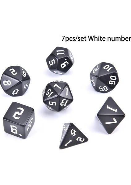 B Tarzı 7 Adet Opak Renkler Çokyüzlü Rpg Zar Seti D4 D6 D8 D10 D% D12 D20 Masa Üstü Rol Oynama Oyunları Için (Yurt Dışından)