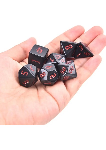 B Tarzı 7 Adet Opak Renkler Çokyüzlü Rpg Zar Seti D4 D6 D8 D10 D% D12 D20 Masa Üstü Rol Oynama Oyunları Için (Yurt Dışından)