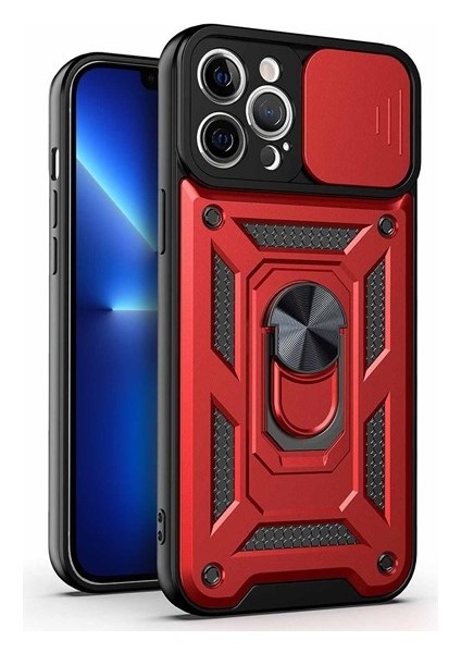 iPhone 14 Pro Max Kılıf Magnetik Standlı Kamera Korumalı Zore Sürgülü Vega Kapak