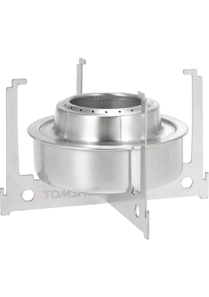 Soba Tarzı Tomshoo Mini Alkollü Soba Tepsisi Spirit Brülör Soba Taşınabilir Mini Ultralight Açık Kamp Sobası Fırın Çapraz Standlı Raf (Yurt Dışından)