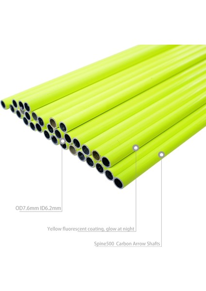 12 Adet Sarı Stil Okçuluk 30 "od Karbon Ok Milleri Ok Çekim Hedefi Dıy Longbow Olimpik Bileşik Yay Avcılık (Yurt Dışından)