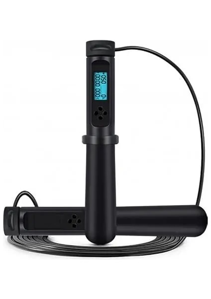 Siyah Stil Sınav Elektronik Sayma Ipsiz Ip Atlama Ipi Öğrenci Yetişkin Akıllı Çelik Tel Ayarlanabilir Ip Atlama Ipi Spor Yoga Fitness Aracı (Yurt Dışından)