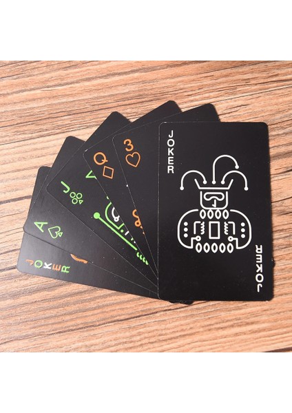 2 Adet Boş Kart Kutusu Stili Et Yüksek Li Siyah Işıklı Oyun Kartları Karanlıkta Glow Bar Ktv Noctilucent Floresan Poker Kartları Gece Koleksiyonu (Yurt Dışından)