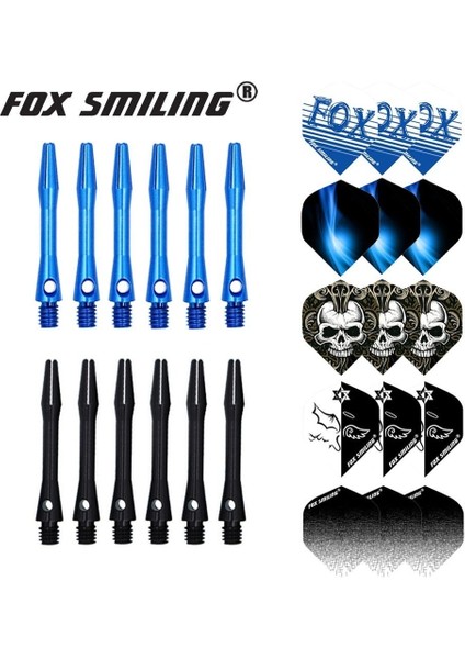 Black1 Stilini Ayarla Fox Gülen Alüminyum Dart Milleri ve Dart Uçuşları Seti Dardos Tüy Yaprakları Dart Tahtası Oyunları Için Dart Aksesuarları Seti (Yurt Dışından)