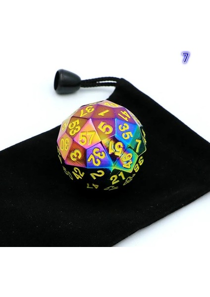 No.7 Tarzı Dış Ticaret Sıcak Metal Katı Çok Yüzlü Zar D60 Yüz Dijital Öğretim Sahne Masaüstü Turu Büyük Zar (Yurt Dışından)