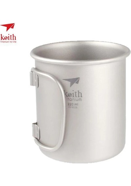 220ML Tarzı Keith Titanyum Bardak Titanyum Su Kupaları Katlanır Saplı Tek Duvar Bardak Açık Kamp Seyahat Kapaklı Yürüyüş Bardakları (Yurt Dışından) indirimleri