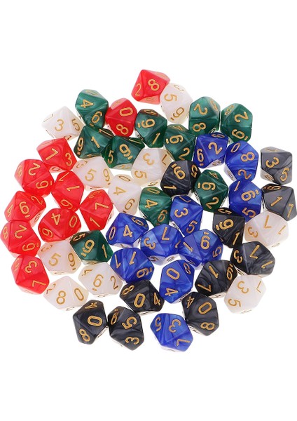 D&d Rol Yapma Oyunları Için Zar Çantalı 50 Parça D10 Zar Taraflı Kalıp Seti (Yurt Dışından) modelleri