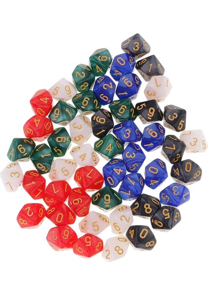 D&d Rol Yapma Oyunları Için Zar Çantalı 50 Parça D10 Zar Taraflı Kalıp Seti (Yurt Dışından) fırsatları