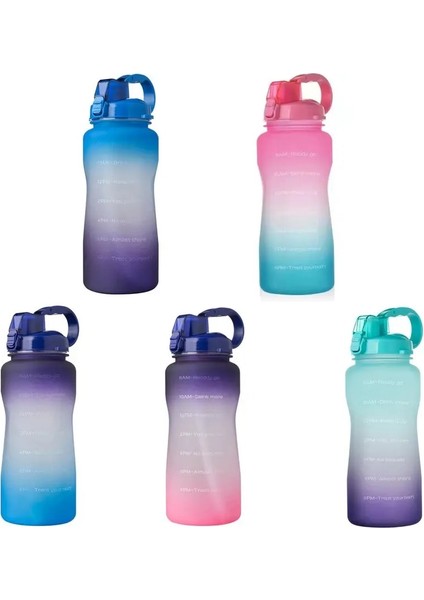 2l Mavi-Turuncu Tarzı L Galon Su Şişesi Büyük Kapasiteli Tritan Bpa Zaman Işaretleyici Fitness Sürahileri ile Açık Motivasyon (Yurt Dışından) fırsatları