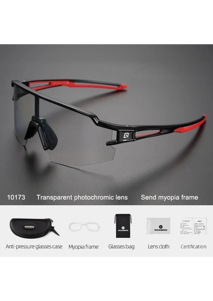 NO.10171 Tarzı NO.10173 Beden Rockbros Fotokromik Bisiklet Gözlükleri Bisiklet Gözlükleri Spor Erkek Güneş Gözlüğü Mtb Yol Bisikleti Gözlük Koruma Gözlüğü 3 Renk (Yurt Dışından)