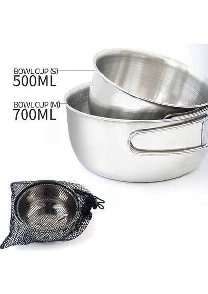 2 Adet ve Çanta Stili 2 Adet Açık Katlanır Kase Paslanmaz Çelik Seyahat Suite Fincan Çok Fonksiyonlu Kamp Yemek Kapları Tencere ve Tava Seti (Yurt Dışından) fiyatları