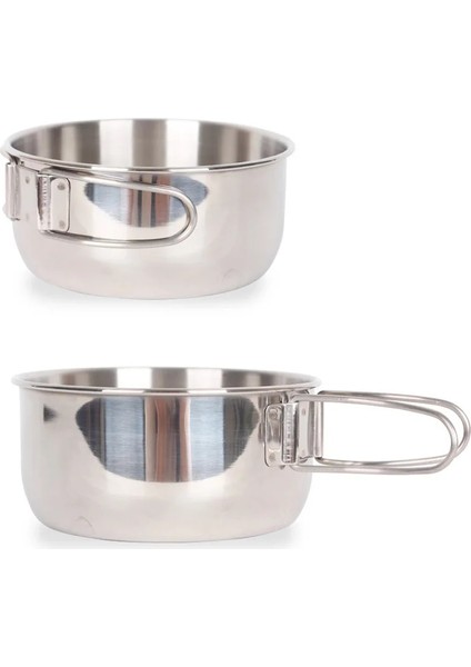 2 Adet ve Çanta Stili 2 Adet Açık Katlanır Kase Paslanmaz Çelik Seyahat Suite Fincan Çok Fonksiyonlu Kamp Yemek Kapları Tencere ve Tava Seti (Yurt Dışından) fırsatları