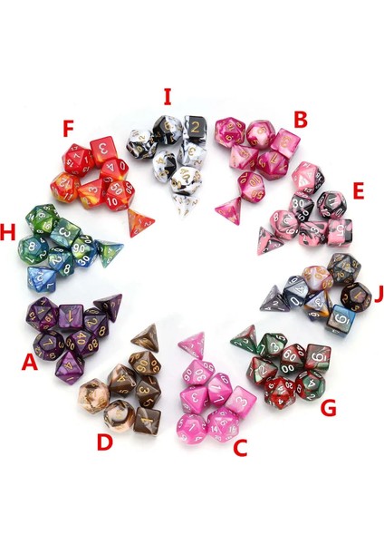 F Kırmızı Sarı Stil 7 Adet Zar Seti Çokyüzlü Karışık Renkli Zar Rpg Rol Oynayan Oyun Masa Oyunu Zar Seti + Saklama Çantası (Yurt Dışından) modelleri