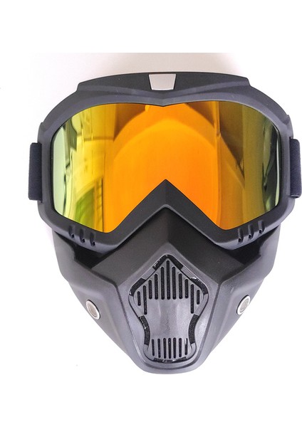 Sarı Lens Stili Bisiklet Sürme Motokros Güneş Gözlüğü Kayak Snowboard Gözlük Maskesi Gözlük Kask Taktik Rüzgar Geçirmez Motosiklet Gözlük Maskeleri (Yurt Dışından)