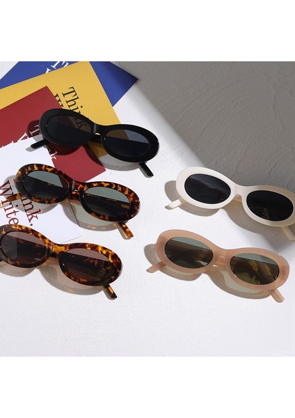 No.2 Tarzı Gözlük Kurt Cobain Gözlükler Oval Güneş Gözlüğü Bayan Gözlükleri Trendy Vintage Retro Güneş Gözlükleri Kadın UV400 Gözlük (Yurt Dışından)