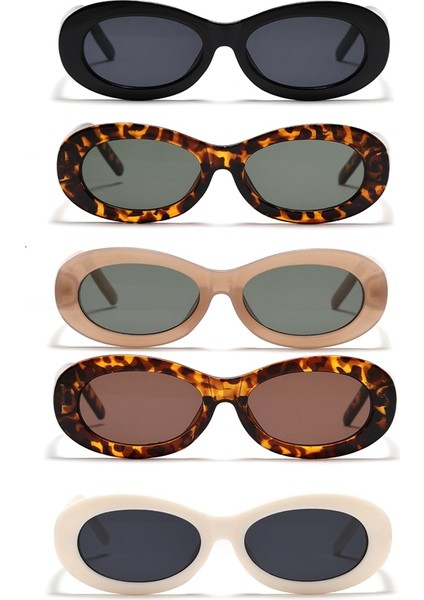 No.2 Tarzı Gözlük Kurt Cobain Gözlükler Oval Güneş Gözlüğü Bayan Gözlükleri Trendy Vintage Retro Güneş Gözlükleri Kadın UV400 Gözlük (Yurt Dışından)