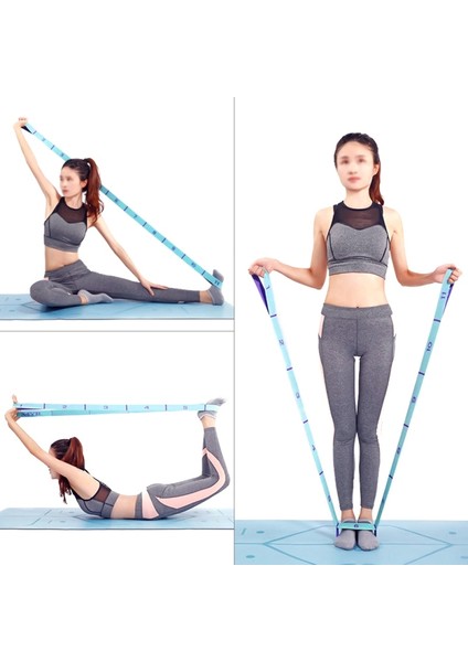 Gök Mavisi Tarzı Yoga Çekme Kayışı Kemer Elastik Latin Dansı Germe Bandı Döngü Yoga Pilates Fitness Egzersiz Direnç Bantları (Yurt Dışından) fiyatları