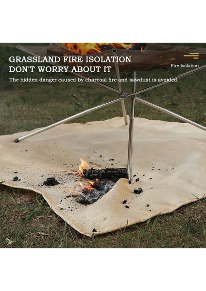 50X50CM Tarzı Ateş Çukuru Mat Yanmaz Kamp Sobası Izgara Mat Battaniye Zemin Veranda Güverte Çim Kamp Alanı Fiberglas Köz Mat (Yurt Dışından) fırsatları