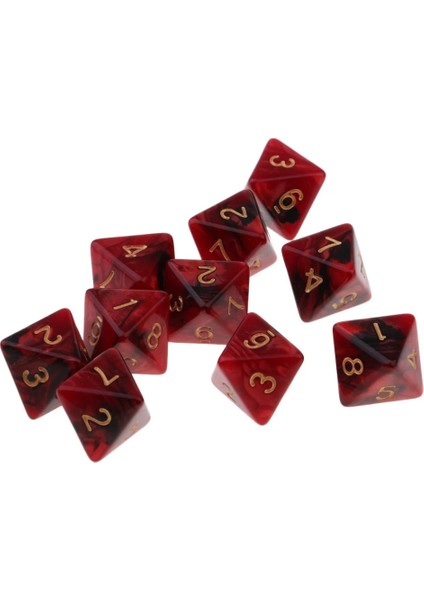 Mor Siyah Stil 10 Parça Çokyüzlü Zar Seti Trpg D& Dragons Oyunu Için Çok Taraflı Zar D8 8 Taraflı Zar Seti (Yurt Dışından) modelleri