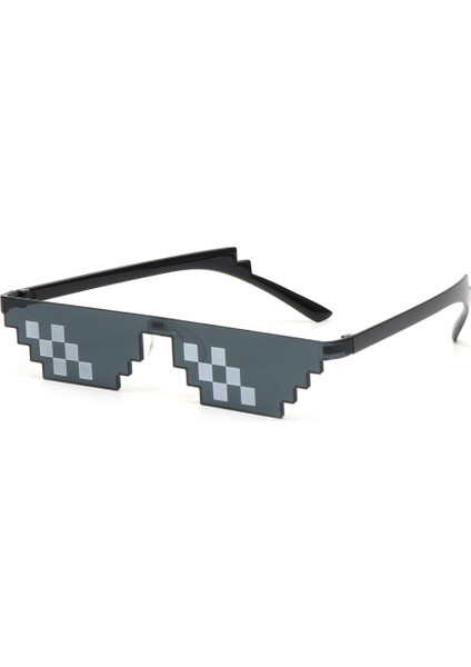 Siyah Gri Tarzı Çok Thug Life Mozaik Gözlük Güneş Gözlüğü Erkek Kadın 8 Bit Kodlama Piksel Trendy Cool Süper Parti Komik Vintage Shades Gözlük Thug Life (Yurt Dışından) fırsatları