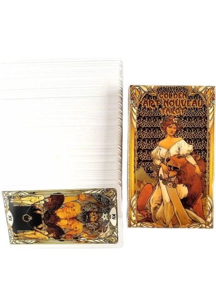 Çoklu Stil Yeni Yüksek Li Altın Art Nouveau Tarot Kartları Fal Rehberliği Pdf Rehberi ile Kehanet Güverte Tahta Oyunu Anlatıyor (Yurt Dışından) indirimleri