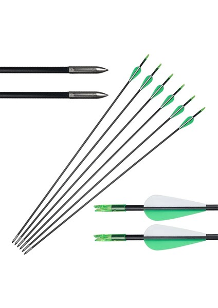 12 Adet Tarzı Avcılık Fiberglas Pratik Oklar OD6MM Plastik Tüy Ok Ucu Sabit Olimpik Yay Okçuluk Pratice Için Uygun (Yurt Dışından) fiyatları