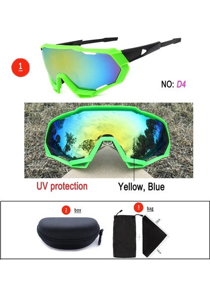 D4-Bag-Box Tarzı Roidismtor Ycling Gözlük Spor Serin Dağ Bisikleti Bisiklete Binme Güneş Gözlüğü Spor Gözlük Gözlük UV400 (Yurt Dışından)