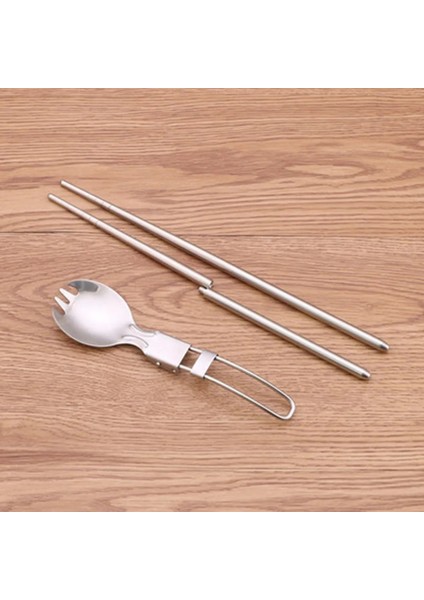 C Stili Açık Katlanabilir Kamp Kaşığı Çatal Çubuklarını Sofra Takımı Çatal Bıçak Takımı Paslanmaz Çelik Gereçler Kaşık Seti Campig Equipamiento (Yurt Dışından) fiyatları