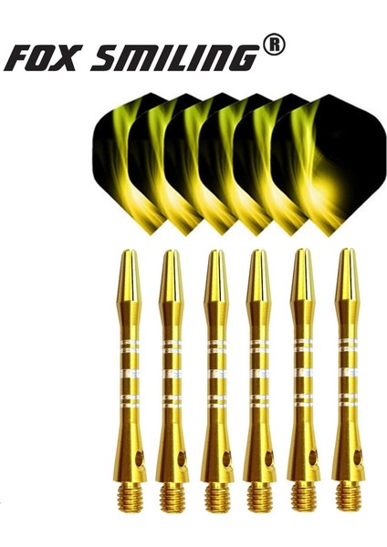 Kumral Tarzı Fox Gülen Alüminyum Dart Milleri ve Dart Uçuşları Seti Dardos Tüy Yaprakları Dart Tahtası Oyunları Için Dart Aksesuarları Seti (Yurt Dışından)