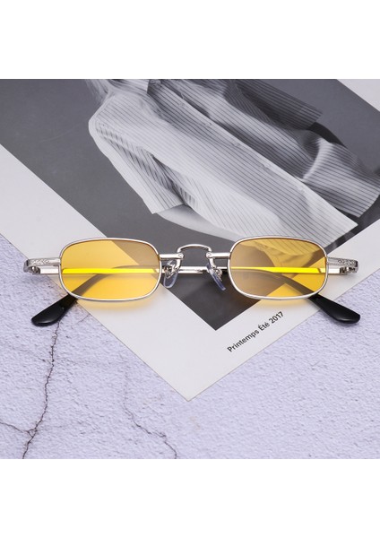 Altın-Koyu Yeşil Stil Çok Küçük Metal Çerçeve Vintage Dikdörtgen Kadınlar Için Güneş Gözlüğü Retro Punk Güneş Gözlükleri Şeker Renk Güneş Gözlüğü UV400 Koruma (Yurt Dışından) indirimleri