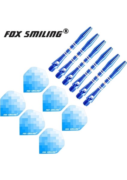 Blue4 Stilini Ayarla Tilki Gülümseyen Alüminyum Dart Milleri ve Dart Uçuş Seti Dardos Tüy Yaprakları Dart Aksesuarları Seti Siyah Mavi Renkler (Yurt Dışından) modelleri