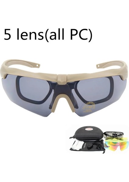 2AA Stili Polarize Yüksek Li Güneş Gözlüğü TR90 Askeri Gözlükler, 5 Lens Kurşun Geçirmez Ordu Taktik Gözlükleri, Atış Gözlüğü (Yurt Dışından)
