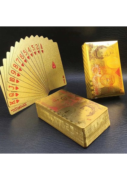 Gbp Stili Yeni Renkli Altın Poker Para Birimi Modeli Altın Oyun Kartları Su Geçirmez Petpvc Plastik Poker Doları Eur Jpy Gbp (Yurt Dışından)