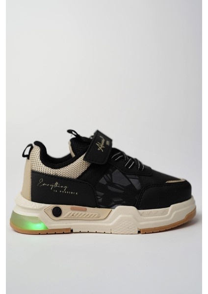 Dory Garantili Işıklı Bağcıklı ve Cırtlı Çocuk Sneaker Spor Ayakkabı