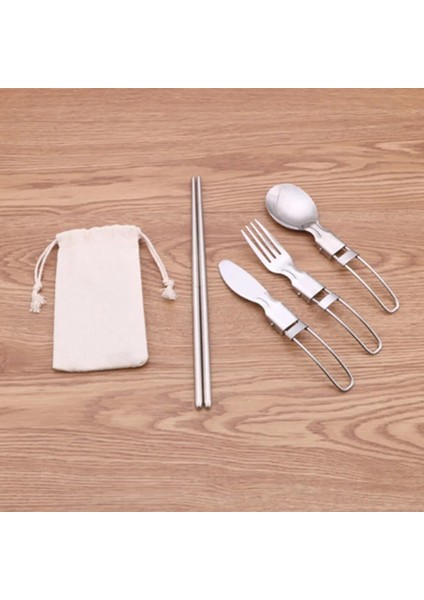 B Tarzı Katlanabilir Kamp Kaşığı Çatal Çubuklarını Sofra Takımı Açık Mutfak Gereçleri Seti Paslanmaz Çelik Gereçler Kaşık Seti Campig Equipamiento (Yurt Dışından) indirimleri