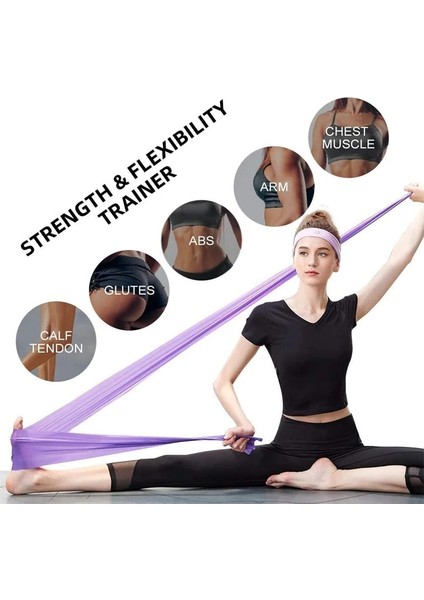 Mor Tarzı 150CM * 15CM Yoga Direnç Bantları Pilates Kemerleri Elastik Egzersiz Eğitim Bandı Spor Salonu Spor Streç Kayış Bacak Fitness Aksesuarları (Yurt Dışından) indirimleri