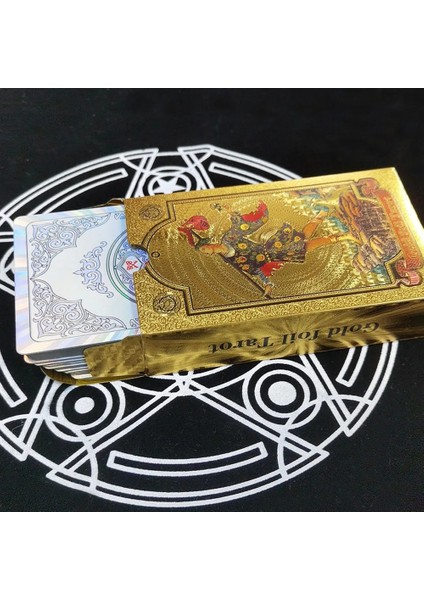 Güneş ve Ay Tarzı Lüks Altın Folyo Tarot Kartı Sıcak Damgalama Pvc Suya ve Aşınmaya Dayanıklı Kağıt Talimatları ile Tahta Oyunu Kartı Kehaneti (Yurt Dışından) indirimleri