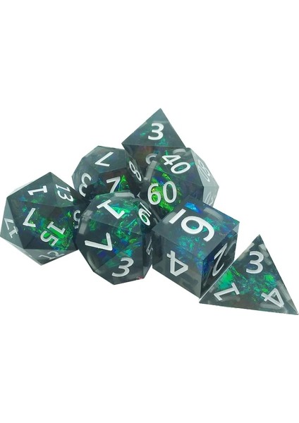 No.1 Tarzı 7 Takım Çokyüzlü Reçine Zar Dnd Rpg Masa Oyunu Eğlence Zar (Yurt Dışından) fırsatları