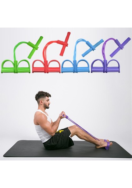 Mor Tarzı Çok Fonksiyonlu 4 Tüp Elastik Çekme Halatı Ayak Pedalı Vücut Ince Yoga Direnç Bantları Egzersiz Spor Egzersiz Fitness Ekipmanları (Yurt Dışından) modelleri