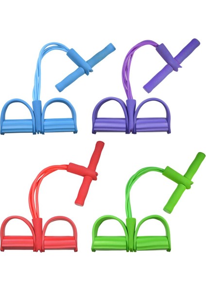 Mor Tarzı Çok Fonksiyonlu 4 Tüp Elastik Çekme Halatı Ayak Pedalı Vücut Ince Yoga Direnç Bantları Egzersiz Spor Egzersiz Fitness Ekipmanları (Yurt Dışından) fırsatları