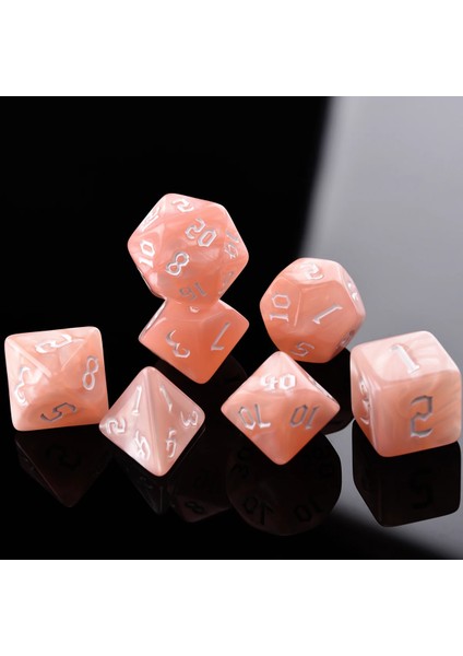 Pembe Kahverengi A Stili Pearl Swirl 7-Die Dnd Rpg Adventurer Için D4 D6 D8 D10 D% D12 D20'DEN Oluşan Çokyüzlü Zar Seti (Yurt Dışından) fırsatları