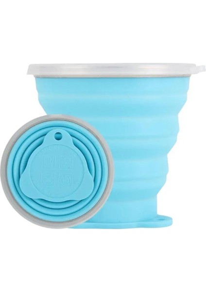 Mavi Stil 270 ml Katlanabilir Silikon Bardak Açık Seyahat Kamp Geri Çekilebilir Ultra-Ince Içme Kupa Kahve Handcup Su Bardakları (Yurt Dışından)