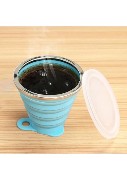 Mavi Stil 270 ml Katlanabilir Silikon Bardak Açık Seyahat Kamp Geri Çekilebilir Ultra-Ince Içme Kupa Kahve Handcup Su Bardakları (Yurt Dışından) fiyatları