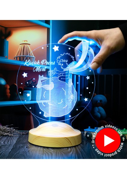 Sevgi Lambasi 3 Boyutlu Kişiye Özel Küçük Prens Le Petit Prince Çocuk Hediyesi Led Lamba modelleri